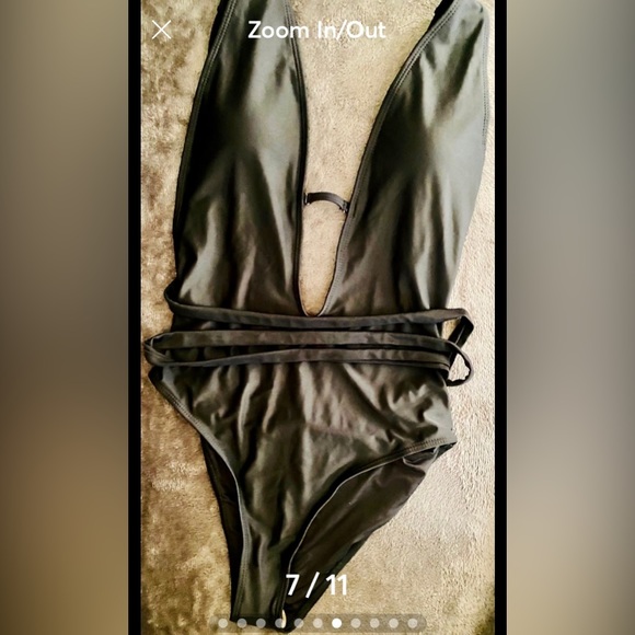 NWOT SWIMSUIT Black One Piece Plunge by Sweaty Rocks - Picture 5 of 12